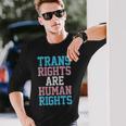 Trans Rights Are Human Rights Lgbtq トランスジェンダー フラッグ プライド 長袖Tシャツ 彼への贈り物