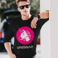 Uniswap Dex、Crypto Defi、分散型アプリケーション交換 長袖Tシャツ 彼への贈り物