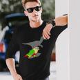 Velociraptor パイナップル コニュア 恐竜 シャドウ オウム 長袖Tシャツ 彼への贈り物