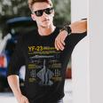 Yf-23 ステルス戦闘機 ミリタリー ジェット仕様 インフォグラフィック イエロー 長袖Tシャツ 彼への贈り物