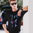【バイトリーダー】面白いレタリングシャツ、男性、面白いホログラフィー カラー書道 長袖Tシャツ 彼への贈り物