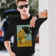 いたずら好きな猫 ひまわり ゴッホ 絵画 猫 長袖Tシャツ 彼への贈り物
