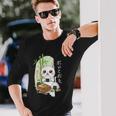 おにぎり猫カワイイ-アニメ弁当アート 長袖Tシャツ 彼への贈り物