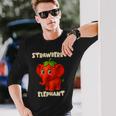 おもしろイタリアンブレインロットミームキッズボーイズストロベリーエレファント 長袖Tシャツ 彼への贈り物