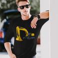 かっこいいショベルカー 男の子 乗り物 建設現場 キッズ 長袖Tシャツ 彼への贈り物