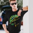 かわいいカラフルなカメレオントカゲ動物愛好家のアート 長袖Tシャツ 彼への贈り物