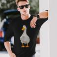かわいい多角形のアヒル愛好家ファームアヒル 長袖Tシャツ 彼への贈り物