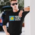 なんてアヒル なんてアヒルの面白いtシャツ 長袖Tシャツ 彼への贈り物