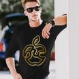りんご ハート ひらがな 隠し文字 タイポグラフィ ユニーク おもしろみ フルーツ デザイン 長袖tシャツ 長袖Tシャツ 彼への贈り物