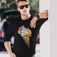 アイスクリームコーン×スプリンクルワッフルコーン 長袖Tシャツ 彼への贈り物