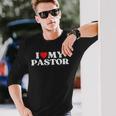アイ・ハート・マイ・パスターファニー・レッド・ハート・ラブ・パスター・ラヴズ・パスター・ラヴズ 長袖Tシャツ 彼への贈り物