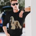 アイ・ラブ・アフガン・ハウンド 長袖Tシャツ 彼への贈り物