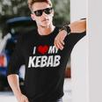 アイ・ラブ・マイ・ケバブ・ハート 長袖Tシャツ 彼への贈り物