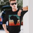 アフリカ地図 大陸 アフリカの誇りに ブラック 歴史月 長袖Tシャツ 彼への贈り物