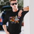 アメリカ・タイ国旗 誇り高いタイ系アメリカ人のルーツ タイ系アメリカ人の遺産 長袖tシャツ 長袖Tシャツ 彼への贈り物