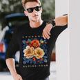 アルパインローズフラワー ローザンヌ 長袖Tシャツ 彼への贈り物