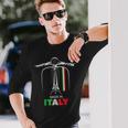 イタリアのバイカーライダーオートバイ愛イタリアスクーターバイクスクート 長袖Tシャツ 彼への贈り物