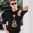 ウクレレ 楽器 モチーフ イラスト ウクレレ 長袖Tシャツ 彼への贈り物