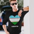 ウズベキスタン国旗シャツ 長袖Tシャツ 彼への贈り物