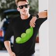 エンドウ豆のさや 長袖Tシャツ 彼への贈り物