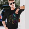 カラフル ヤドカリ 鮮やかな海の生き物 長袖Tシャツ 彼への贈り物