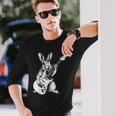 ギタリスト ギター ギタープレーヤー ウサギ お父さん ママ 長袖Tシャツ 彼への贈り物