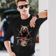 クマの演奏 ドラム リアル 長袖Tシャツ 彼への贈り物
