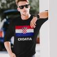 クロアチア国旗ジャージ 長袖Tシャツ 彼への贈り物
