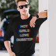 グリッチ ダブステップ レイブ ホットガールズラブデザイン 長袖Tシャツ 彼への贈り物