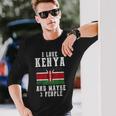 ケニアアフリカ国旗 I Love Kenya 長袖Tシャツ 彼への贈り物