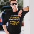 コルネットを演奏することが私のセラピーです 長袖Tシャツ 彼への贈り物