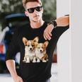 コーギー子犬 長袖tシャツ 長袖Tシャツ 彼への贈り物