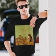 ゴッホ ひまわり おもしろい 猫 アート 絵画 長袖Tシャツ 彼への贈り物