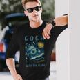 ゴッホ ゴッホ 流れる星月夜 美術史 駄洒落ユーモア 長袖Tシャツ 彼への贈り物