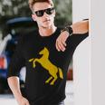 ゴールデンホースデザイン ファニーtシャツ かわいいスタリオン ゴールドギフト 長袖Tシャツ 彼への贈り物