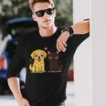 ゴールデンレトリバー ボーイフレンド 黒猫 Gf 面白い カップルギフト 長袖Tシャツ 彼への贈り物