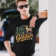ゴールデンレトリバー 恋人 人生はゴールデンレトリバー 長袖Tシャツ 彼への贈り物