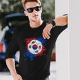 サッカーボール 韓国国旗付き 長袖Tシャツ 彼への贈り物