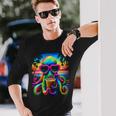 サングラス アイスコーヒー ビーチ 夏 トロピカル タコ 長袖Tシャツ 彼への贈り物