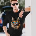 サングラスをかけたメインクーン猫 かわいいメインクーン猫 長袖Tシャツ 彼への贈り物