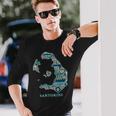 サントリーニ島 ギリシャ 地図 ギリシャ柄 旅行 休暇 長袖Tシャツ 彼への贈り物