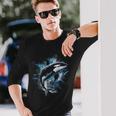 シャチ 動物 モチーフ アート シャチ 長袖Tシャツ 彼への贈り物