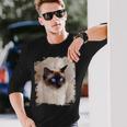 シャムの子猫の頭の顔 長袖Tシャツ 彼への贈り物