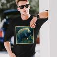 シュールレアリズム 日本画マナティー 長袖Tシャツ 彼への贈り物