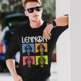 ジョン・レノン カラーブロック 長袖Tシャツ 彼への贈り物