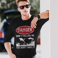 スキューバダイビング ダイバー Danger Don't Follow Me You Won't Make It 長袖Tシャツ 彼への贈り物