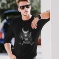 スケルトンロックオンムーン不気味なハロウィンロックバンド 怖い 長袖tシャツ 長袖Tシャツ 彼への贈り物