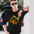 スズキ魚グラフィック デザイン海海洋動物 長袖Tシャツ 彼への贈り物