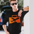スーツケース航空の飛行機デザイン 長袖Tシャツ 彼への贈り物