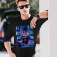 セクシーガールグラフィックtシャツ 1337 サイバーパンク ハッカーガール 長袖Tシャツ 彼への贈り物